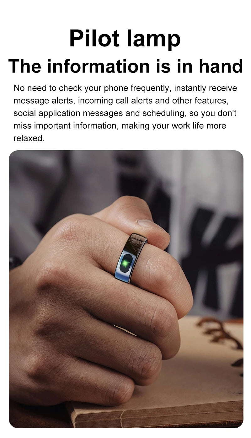 Govllfoz R08 Smart Ring Heart Rate Monitoring With Charging Case
