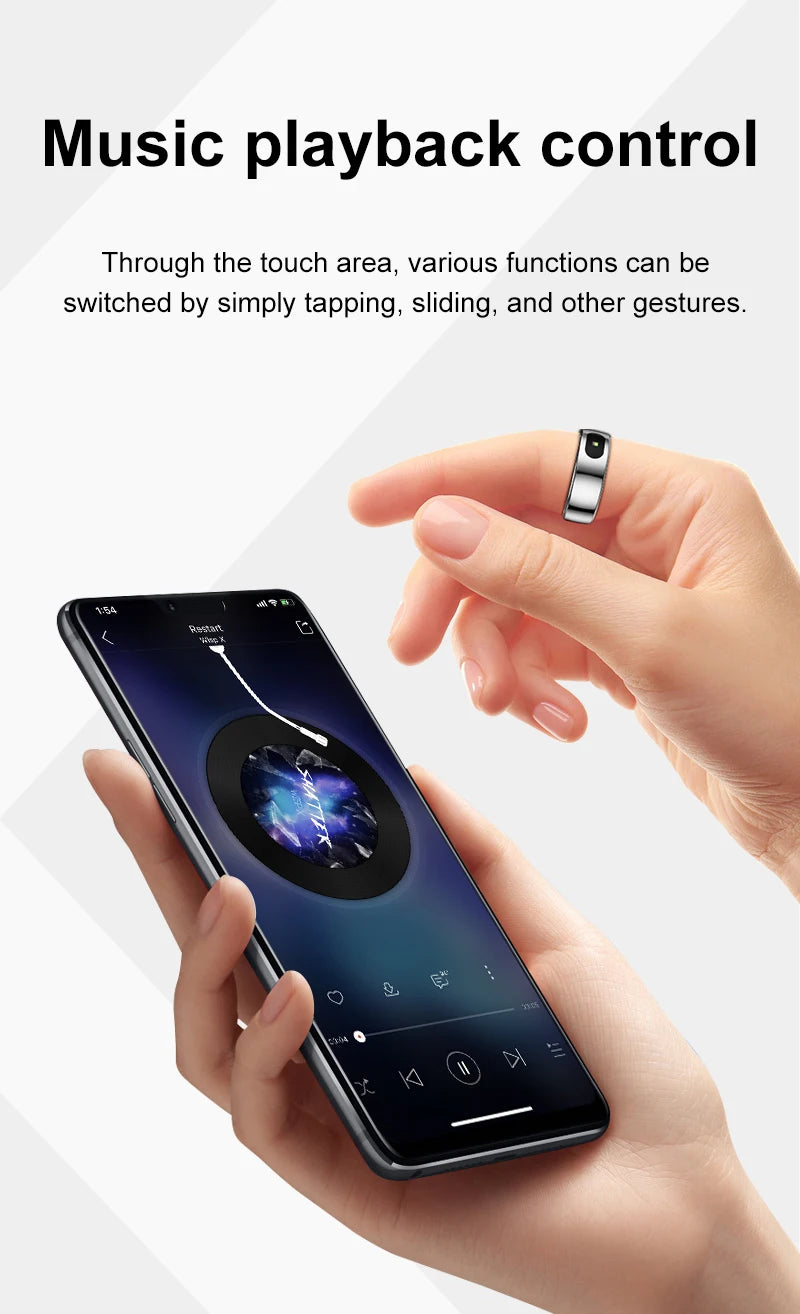 Govllfoz R08 Smart Ring Heart Rate Monitoring With Charging Case