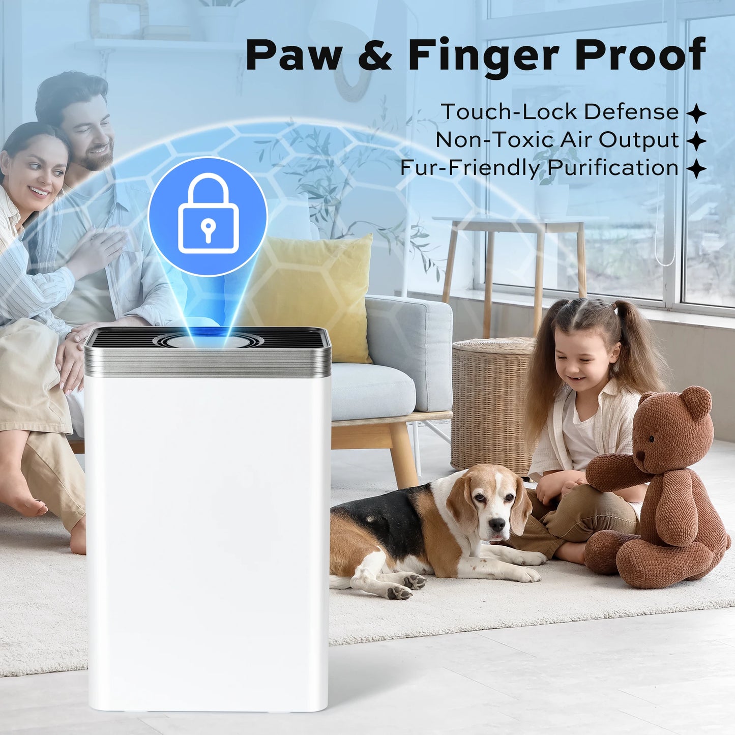 Deli Air Purifier With HEPA Filter For Pet Dander Dust