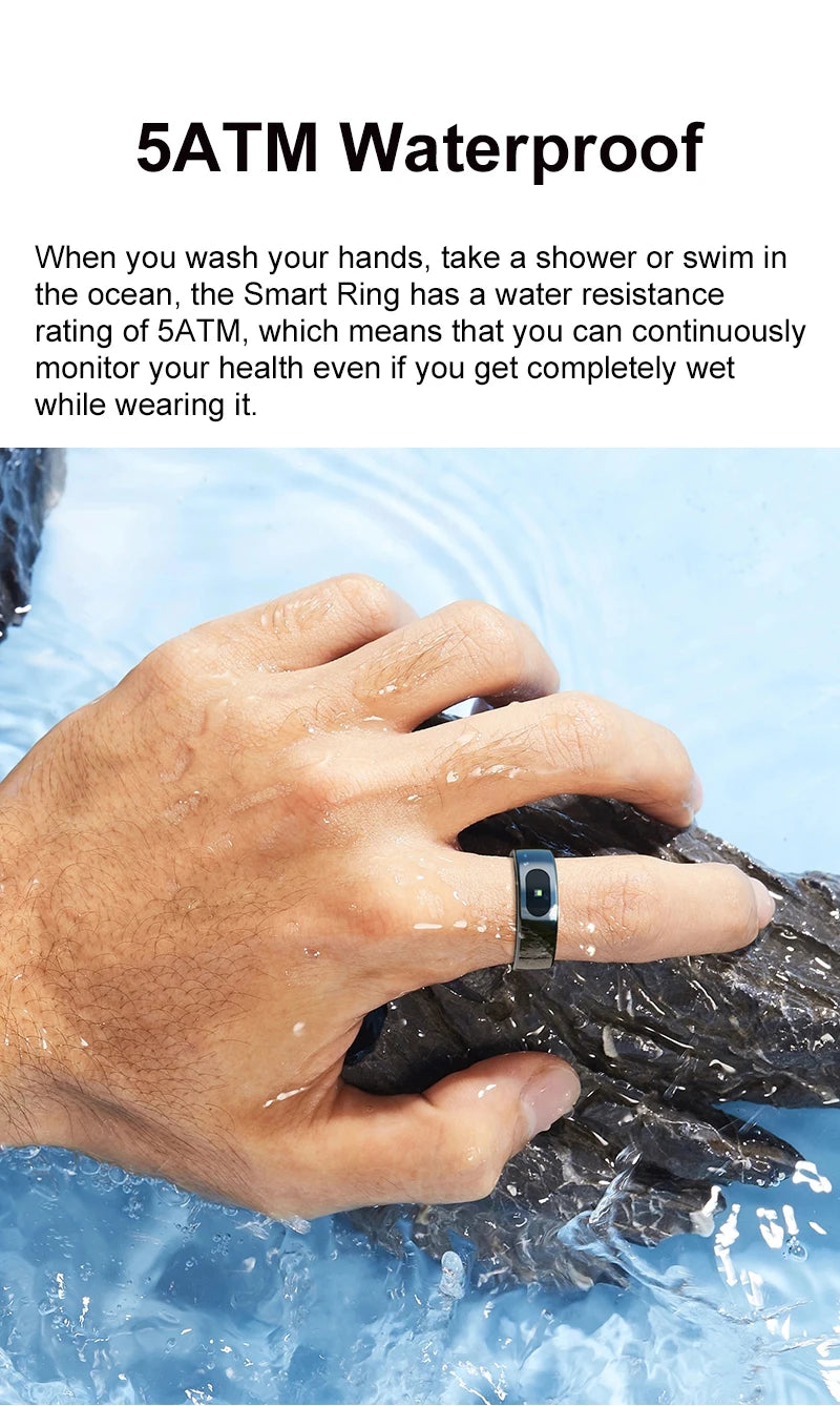 Govllfoz R08 Smart Ring Heart Rate Monitoring With Charging Case