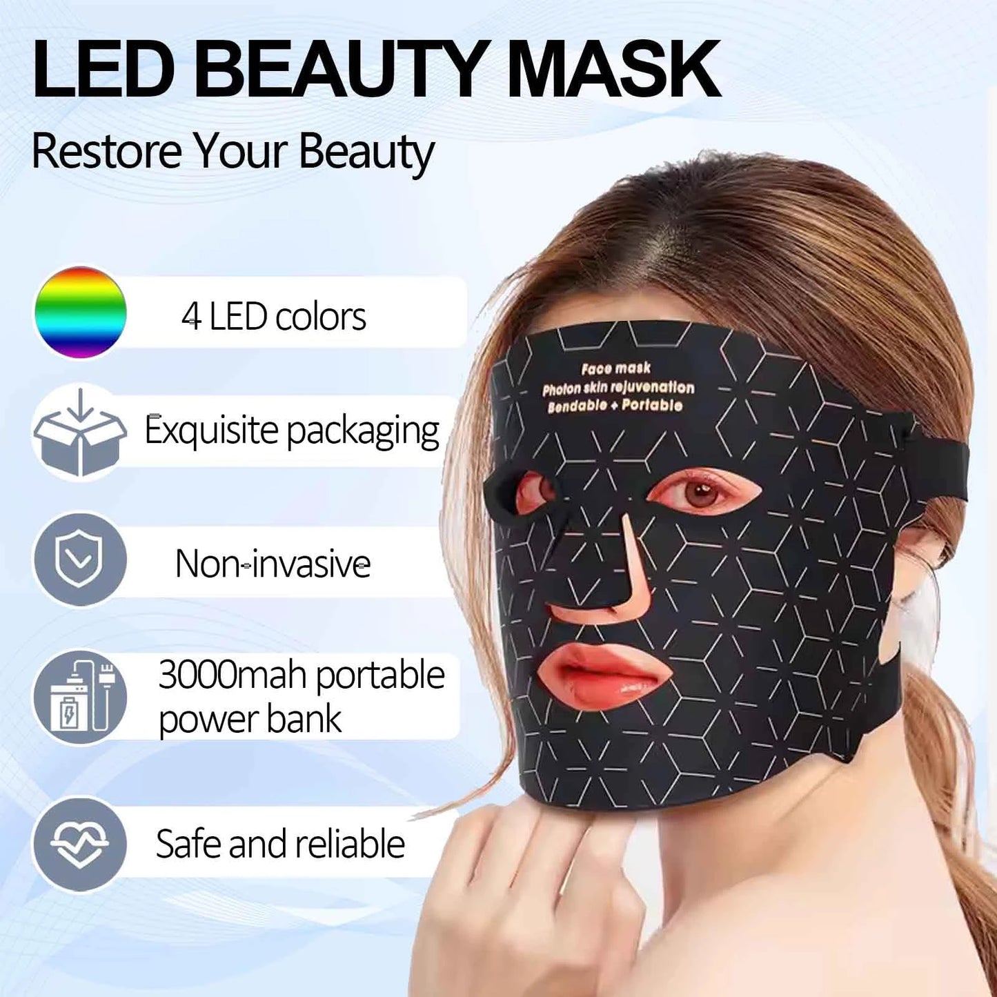 UBilli Portable Led Face Mask Light Therapy Anti Aging