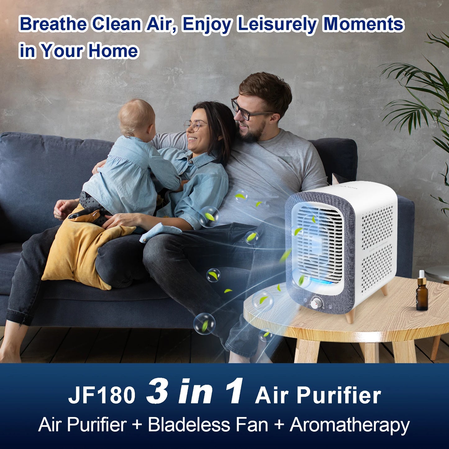 Jafanda Air Purifier for Bedroom with HEPA Activated Carbon