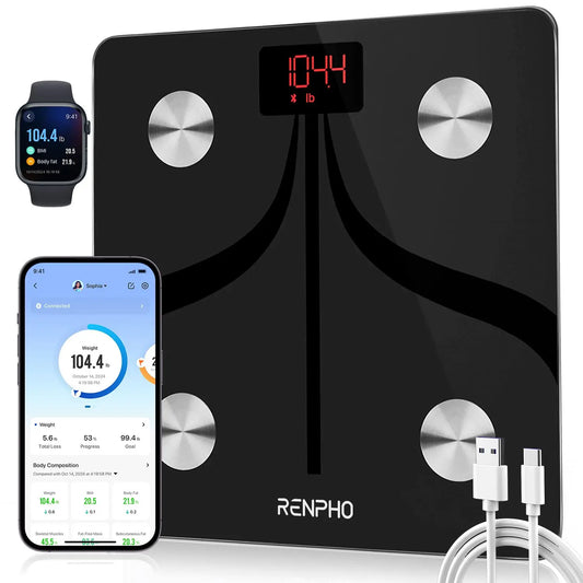 Smart Digital Bathroom Scale Type-C Charging 13 Metrics App Sync