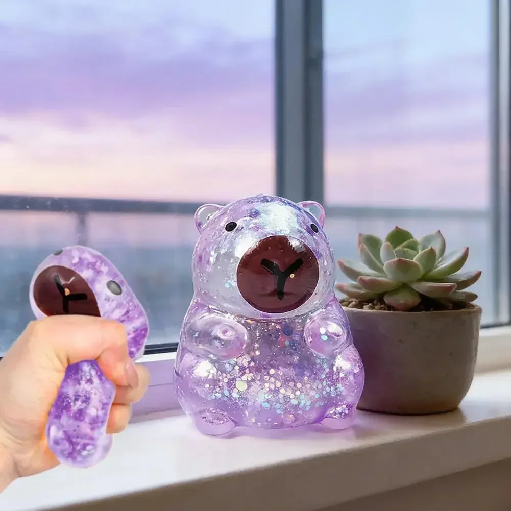 Soft Glitter Capybara Fidget Toy For Effective Stress Relief
