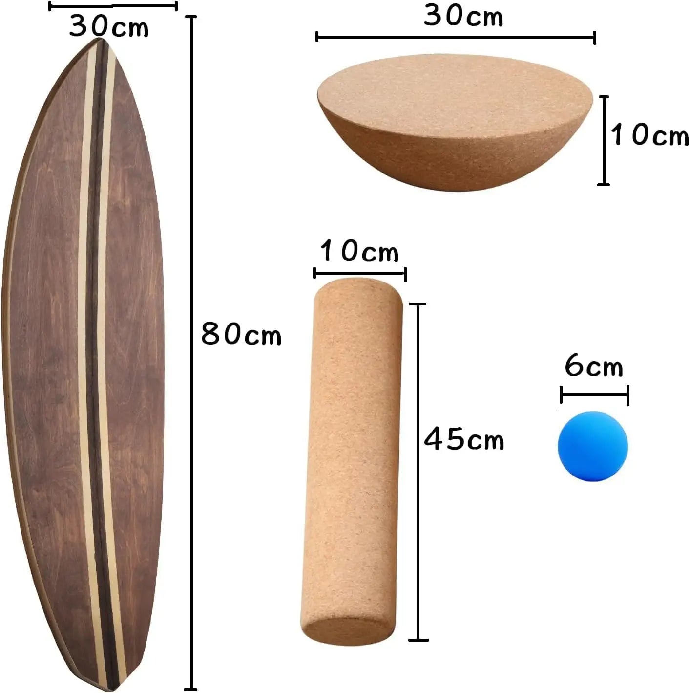 Uchaiup Wooden Balance Board With Roller For Balance Training