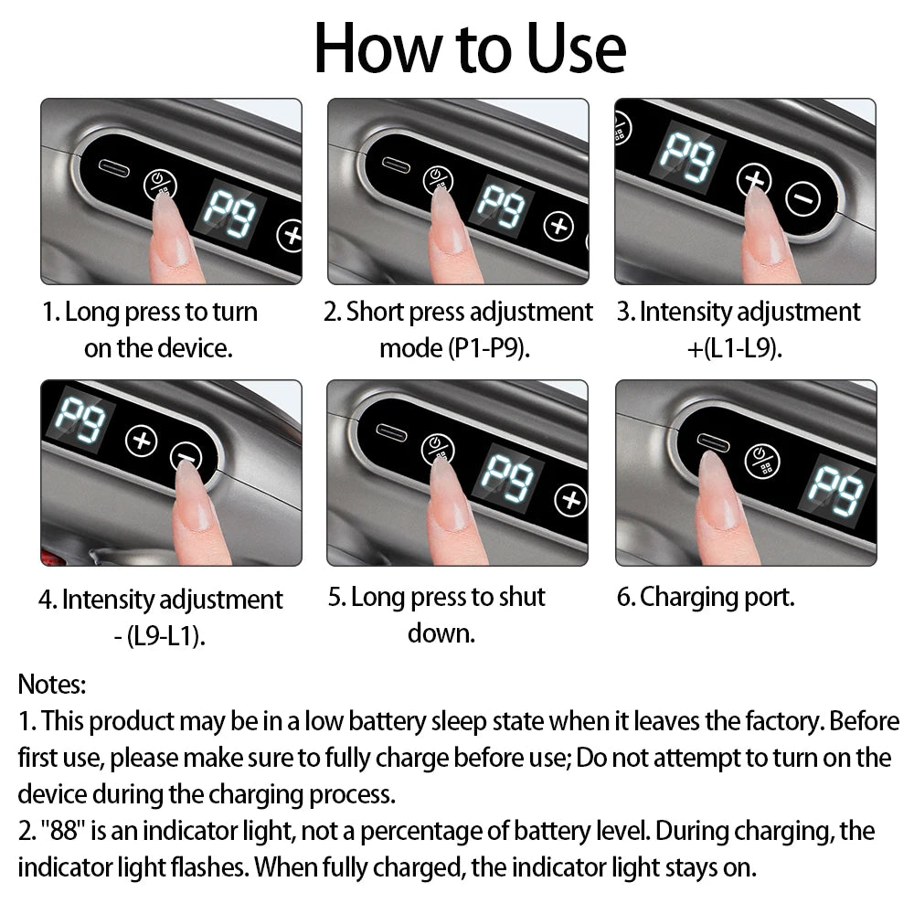 Foreverlily High Frequency Vibration Fascia Gun Professional Body Massager