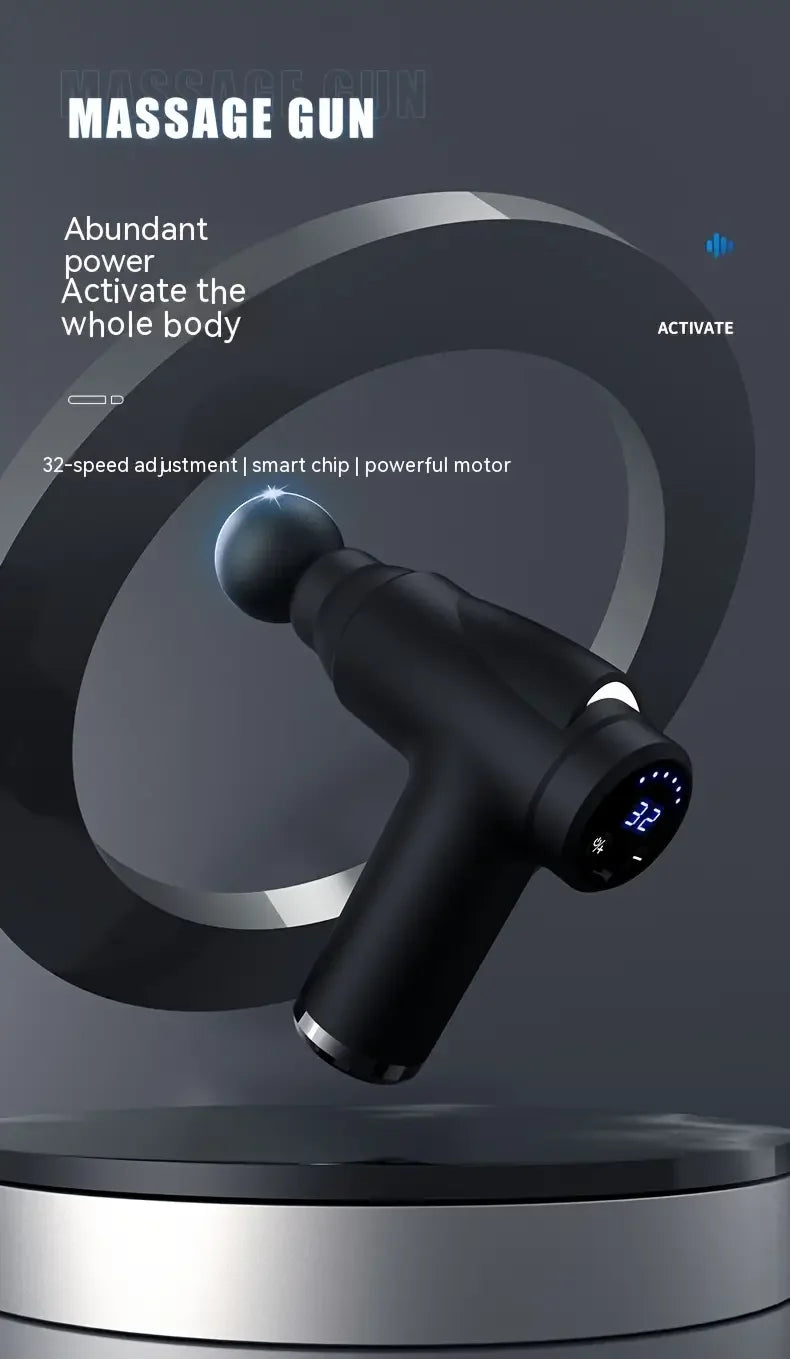Portable Vibration Massage Gun With Four Premium Attachment Heads