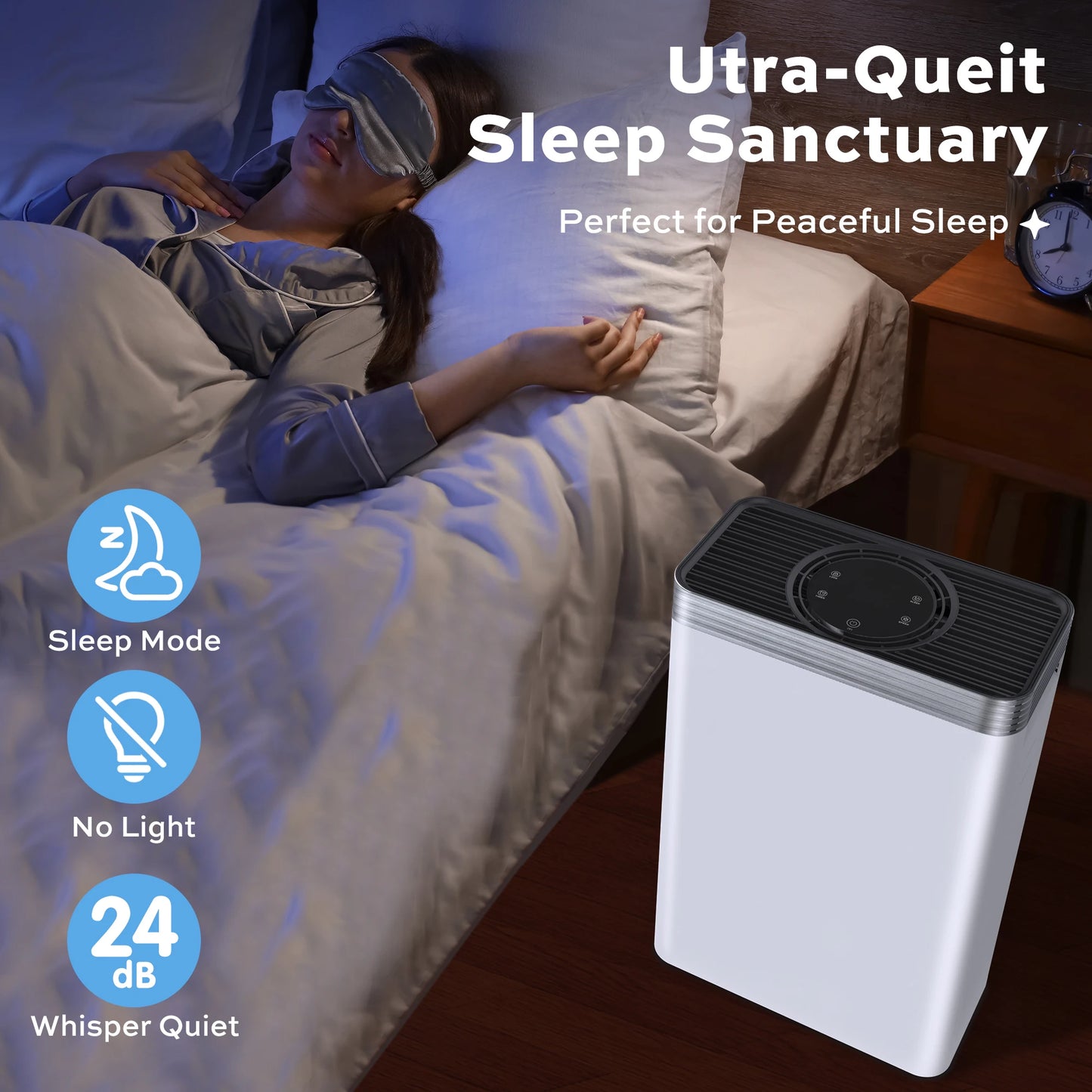 Deli Air Purifier With HEPA Filter For Pet Dander Dust