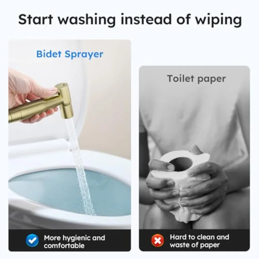 Handheld Bidet Sprayer Stainless Steel For Toilet Adjustable Water Pressure