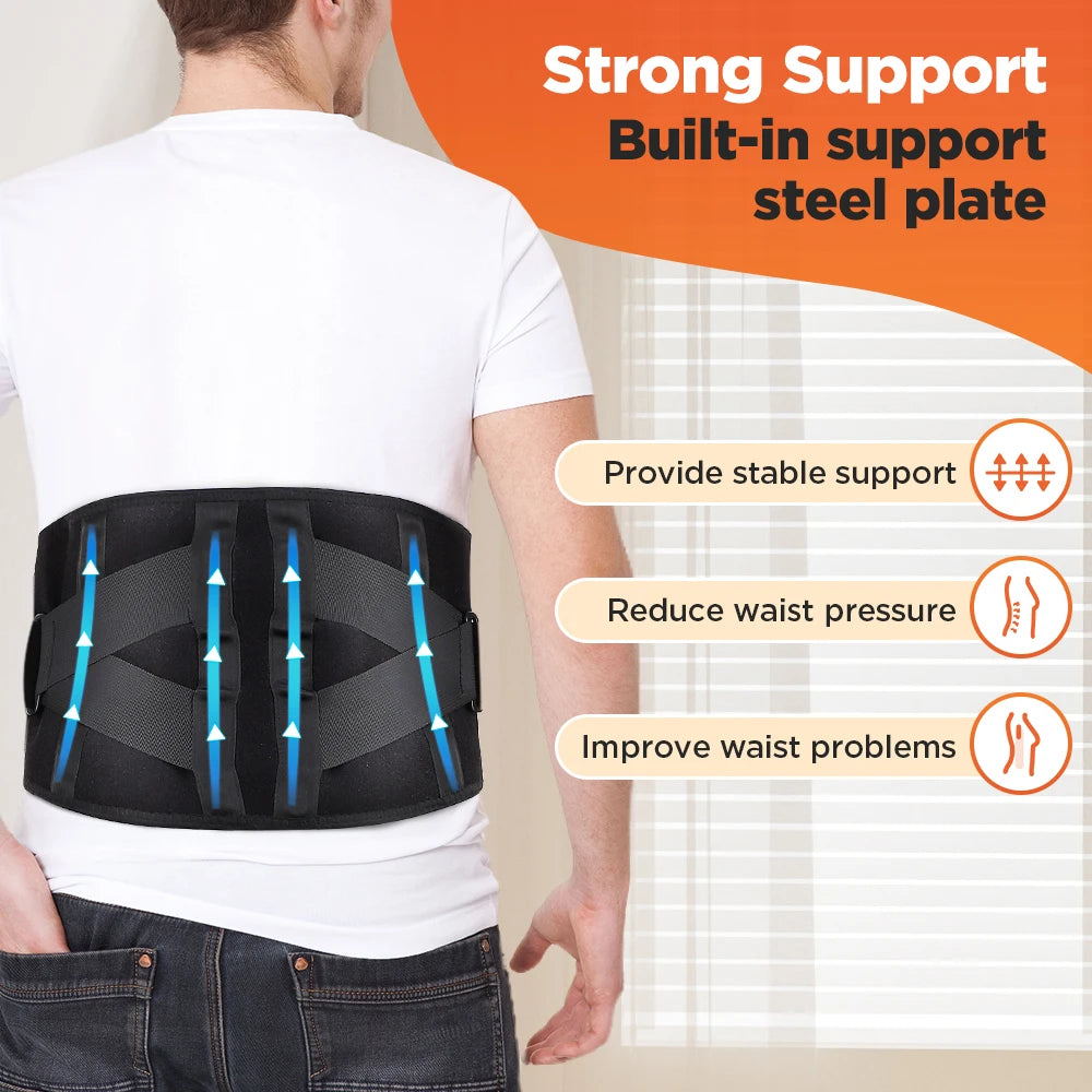 Hailicare Heated Waist Belt With Lumbar Support Vibration Massage