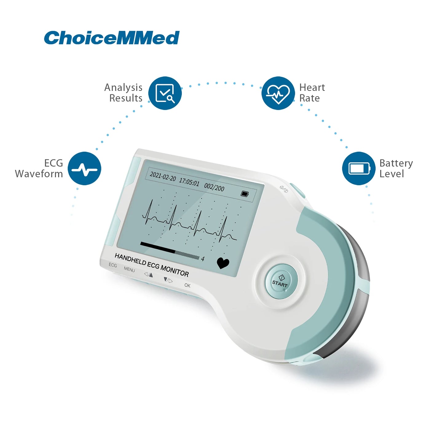 ChoiceMMed MD100B Handheld ECG Monitor Real Time Heart Rate