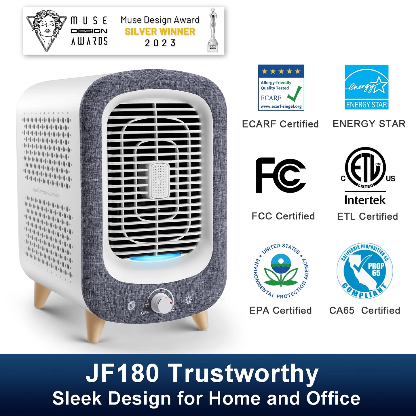 Jafanda Air Purifier for Bedroom with HEPA Activated Carbon