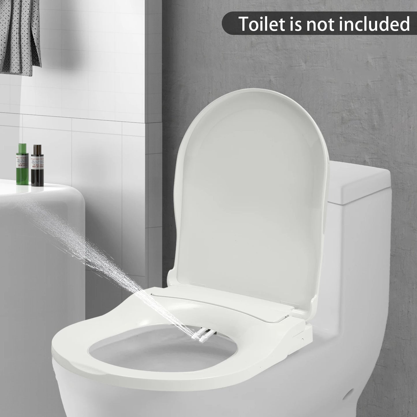 Non-Electric Bidet Toilet Seat With Dual Nozzles For Elongated Toilets
