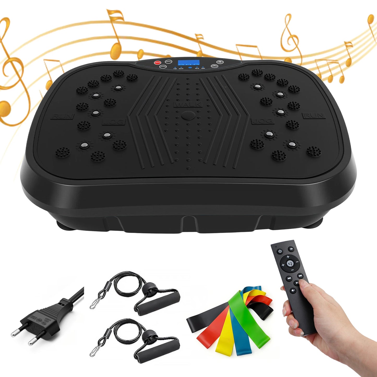 Portable Vibration Plate With Bluetooth Resistance Bands And Yoga Straps