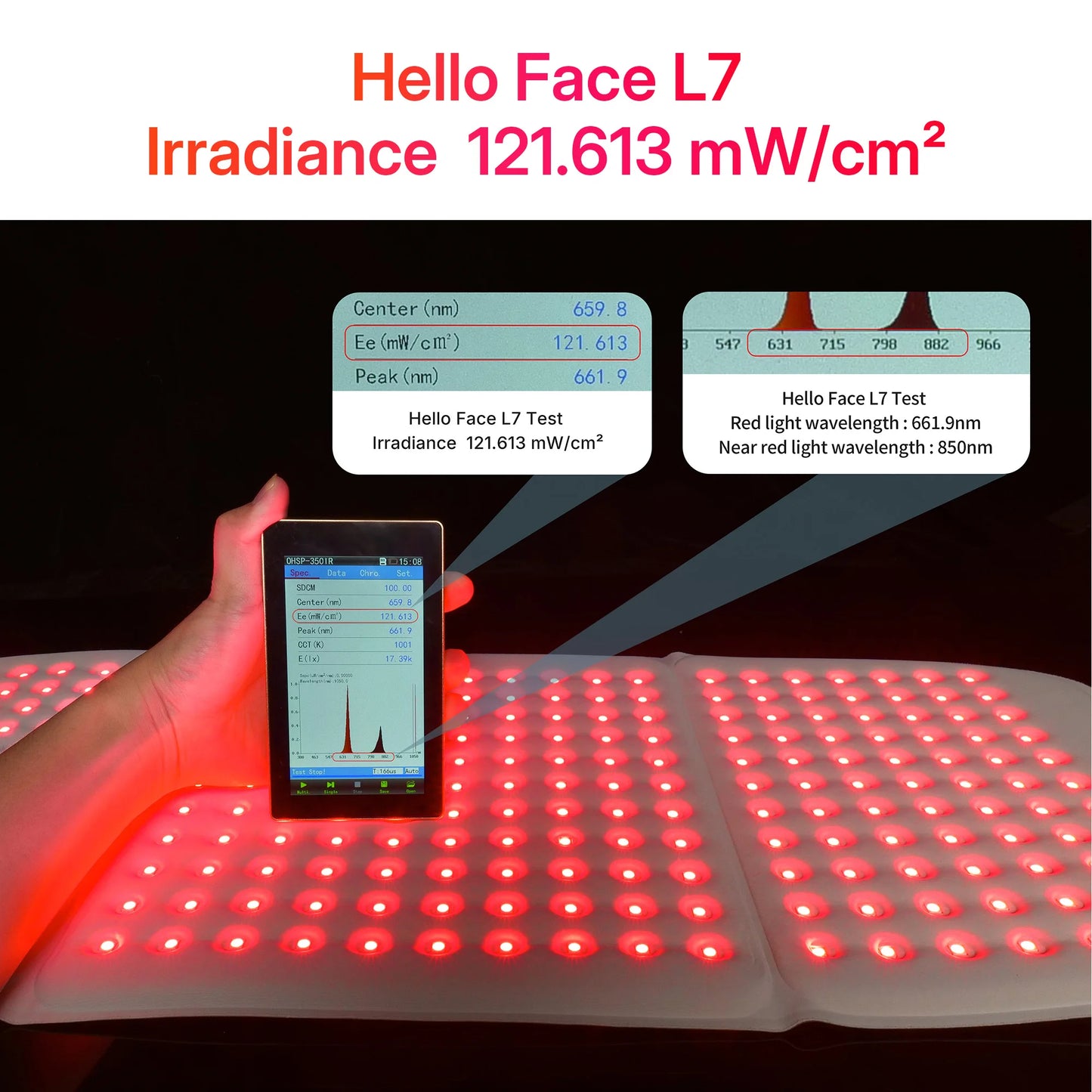 Hello Face LED Light Therapy Mat 660nm 850nm Near Infrared