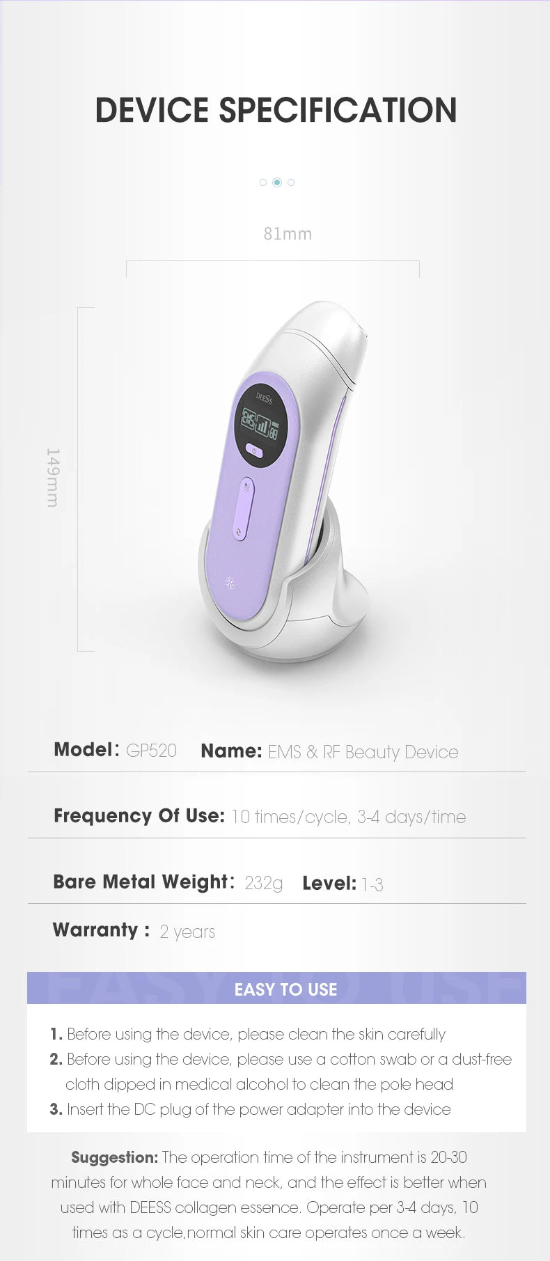 DEESS GP520 Facial Machine for Lifting and Anti Aging