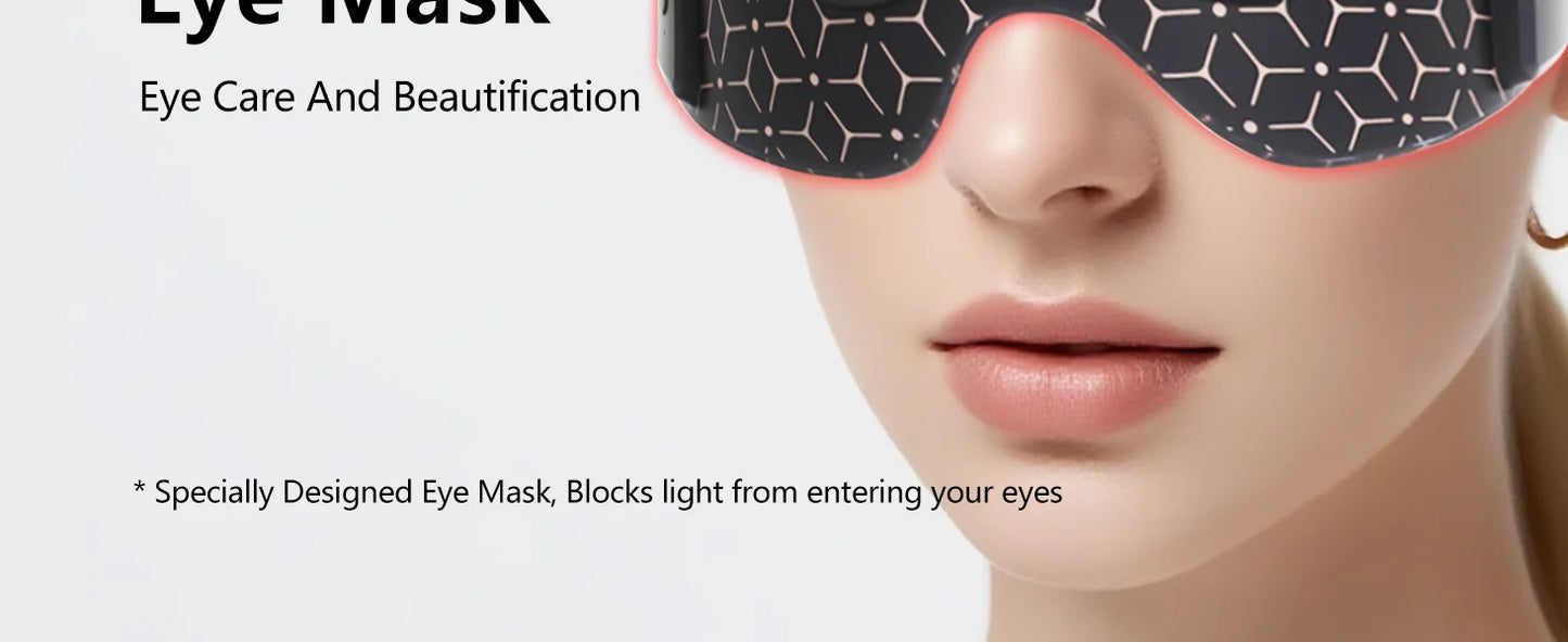 JVV 630NM 850NM Red Light Therapy Eye Mask Device Near Infrared Eye Mask Eye Massager Beauty Care Device Eye Bags Remover Devic