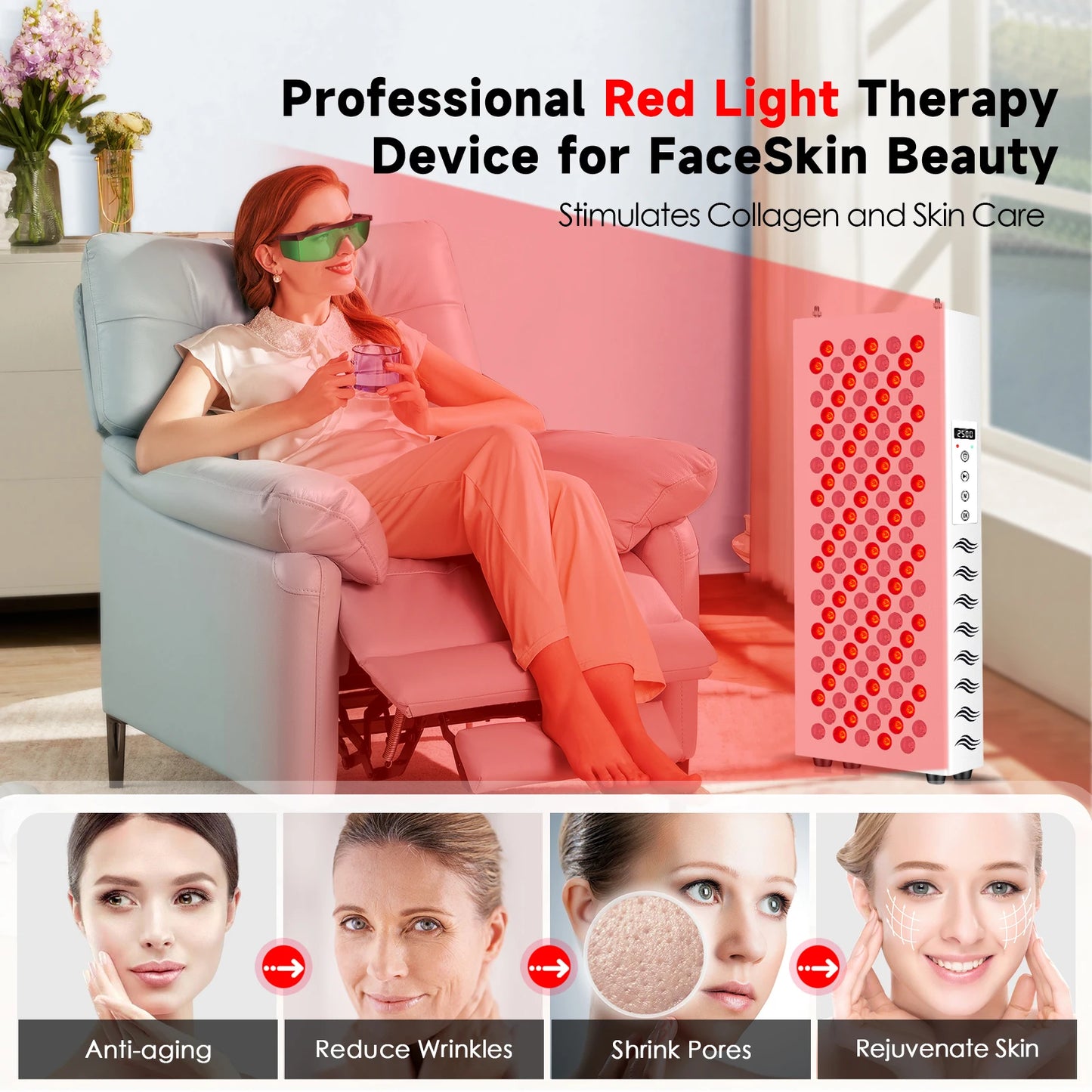 Astarexin Red Light Therapy Panel Lamp Near Infrared 850nm 660nm
