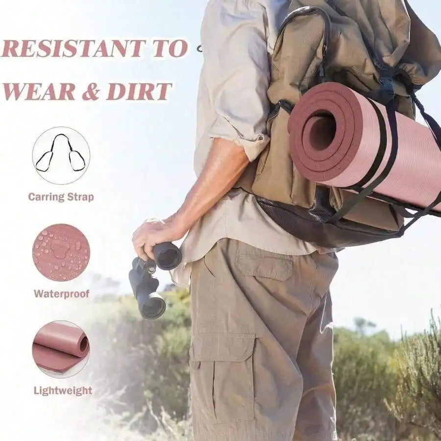 Thick High Density Yoga Mat With Non Slip Carry Strap