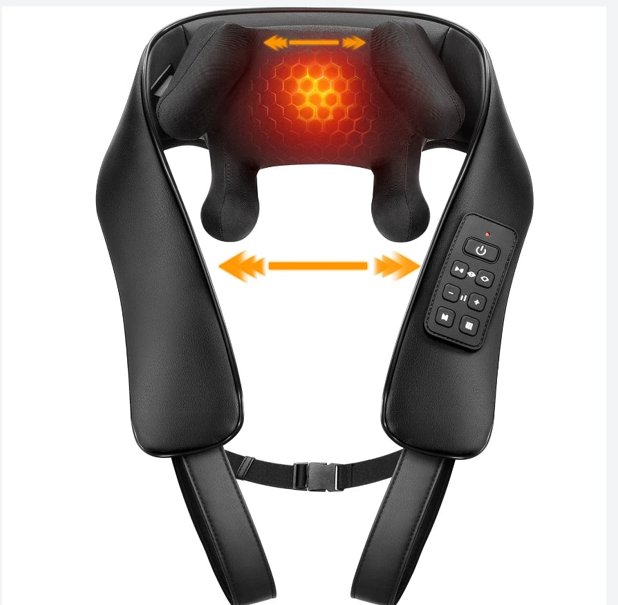 MASGRE Cordless Neck Back Massager With Adjustable Width Heat