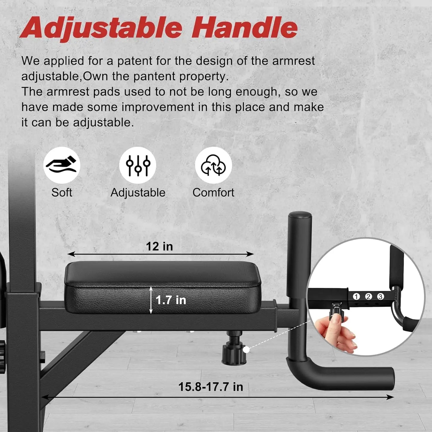 RELIFEPower Tower Pull-Up Dips Height Adjustable Multifunctional Fitness Equipment Home Power Station Push-up Handles