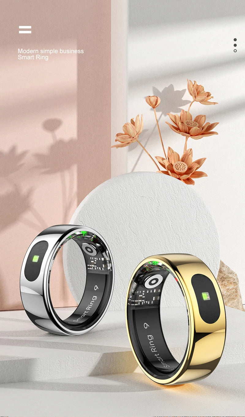 Govllfoz R08 Smart Ring Heart Rate Monitoring With Charging Case