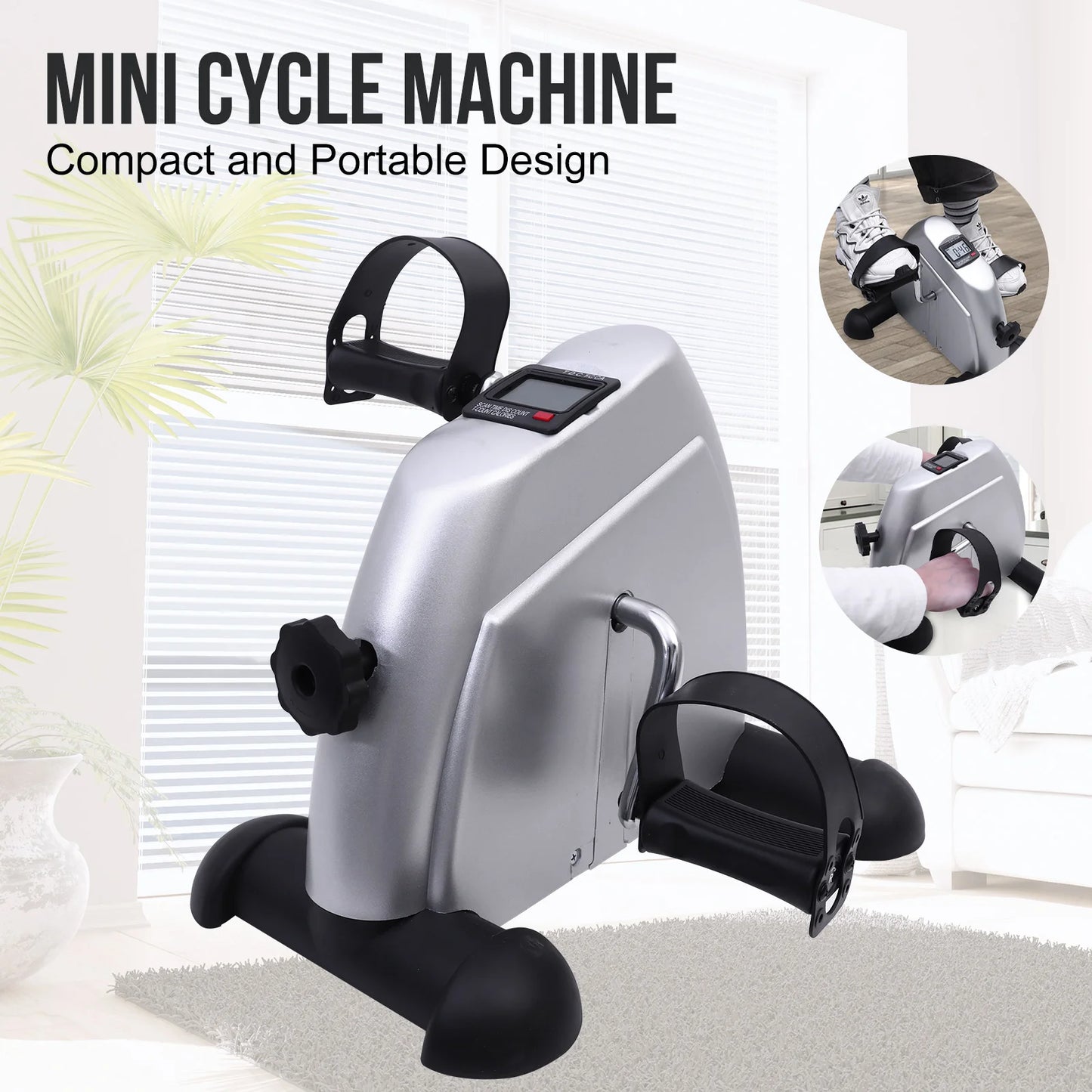 NON Mini Pedal Exercise Bike Under Desk Portable Fitness Cycler