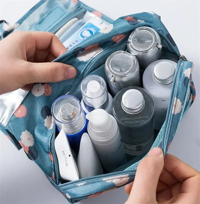 Waterproof Nylon Cosmetic Bag Travel Pouch With Hook
