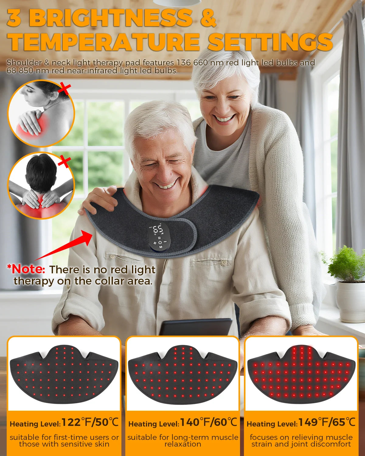 Cordless Infrared Neck Massager With Heat And Red Light Therapy