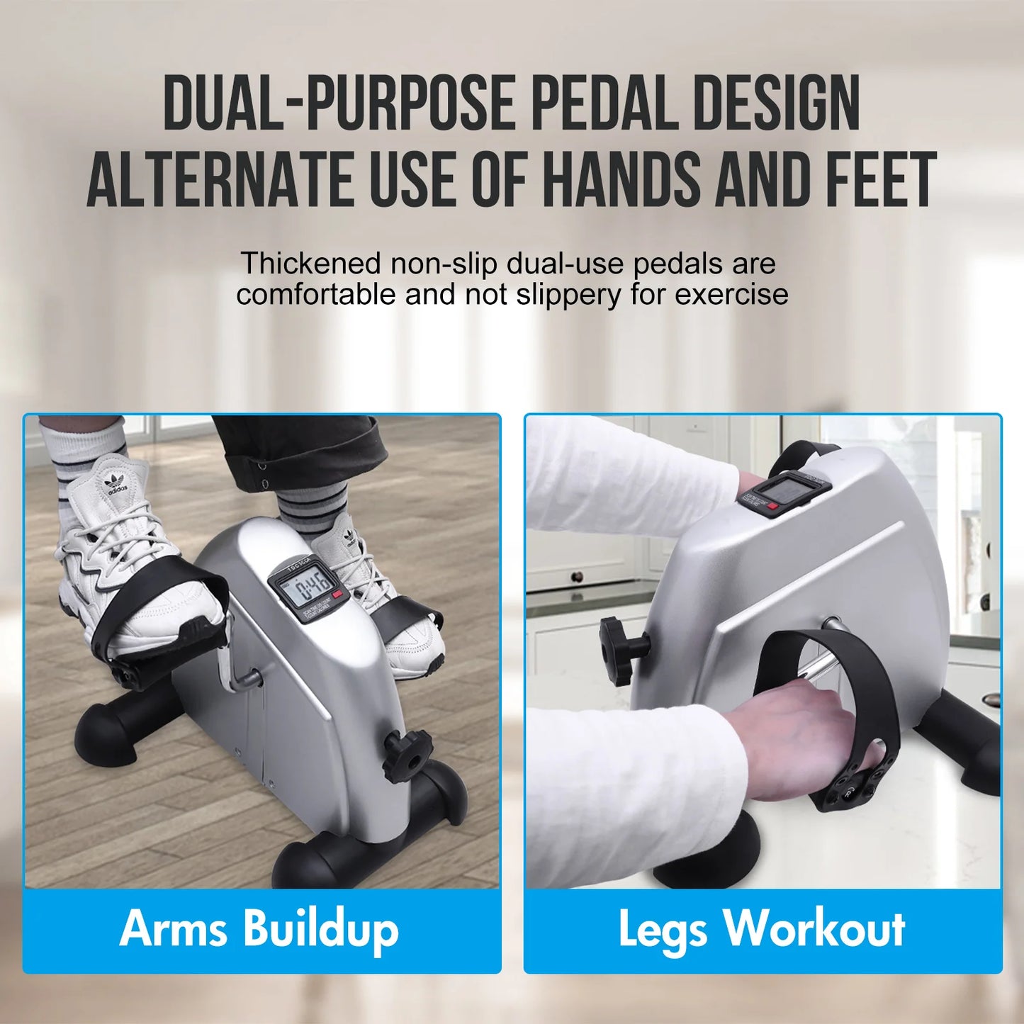 NON Mini Pedal Exercise Bike Under Desk Portable Fitness Cycler