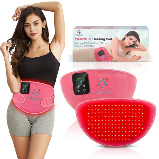 Astarexin Red Light Infared Therapy Warm Palace Belt Menstrual Heating Pad Waist Abdominal Period Uterus Massage Mat Pain Relief