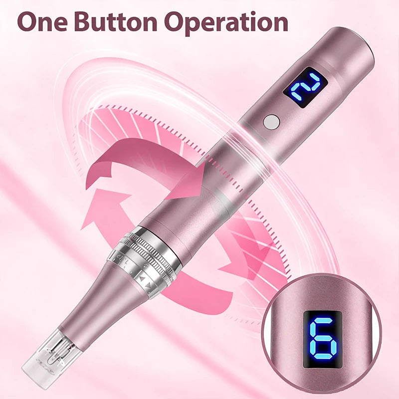 Portable Electric Facial Massager With Rechargeable Battery 10 Replacement Heads