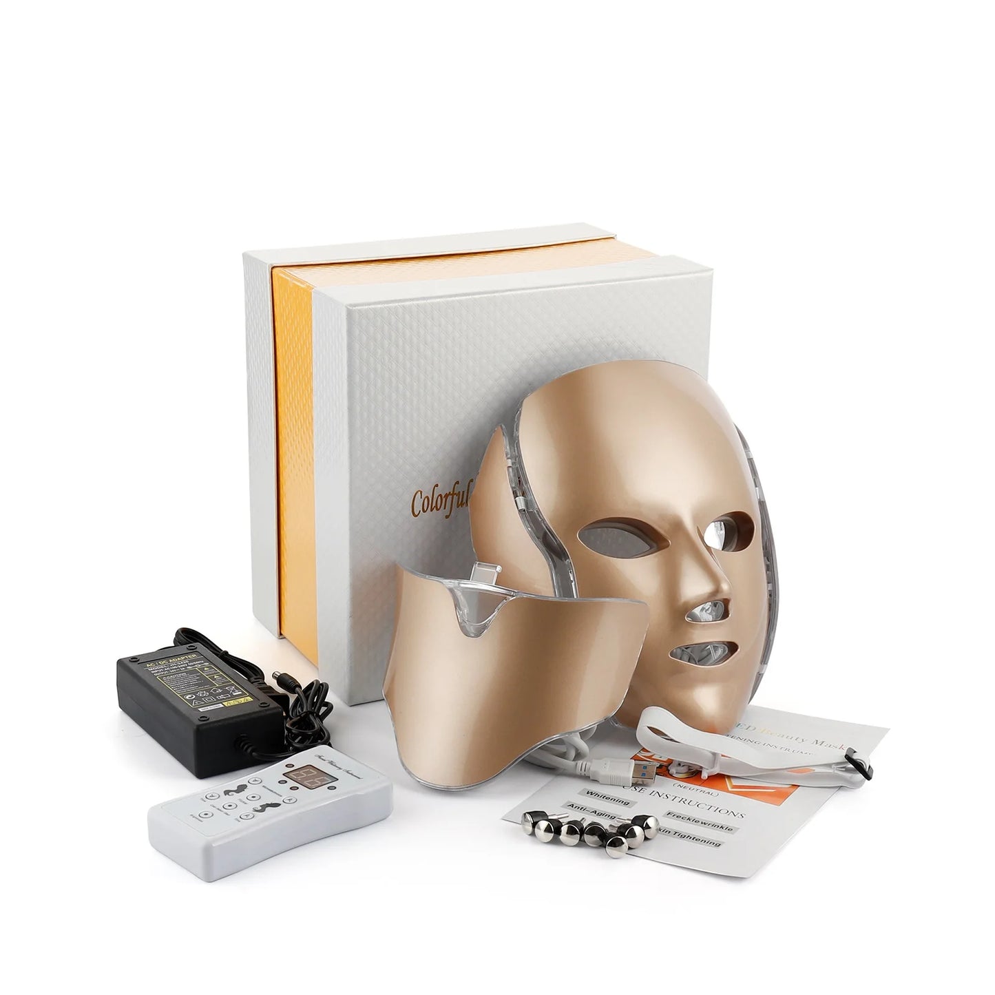 Foreverlily LED Facial Mask With Neck Rejuvenation And Whitening