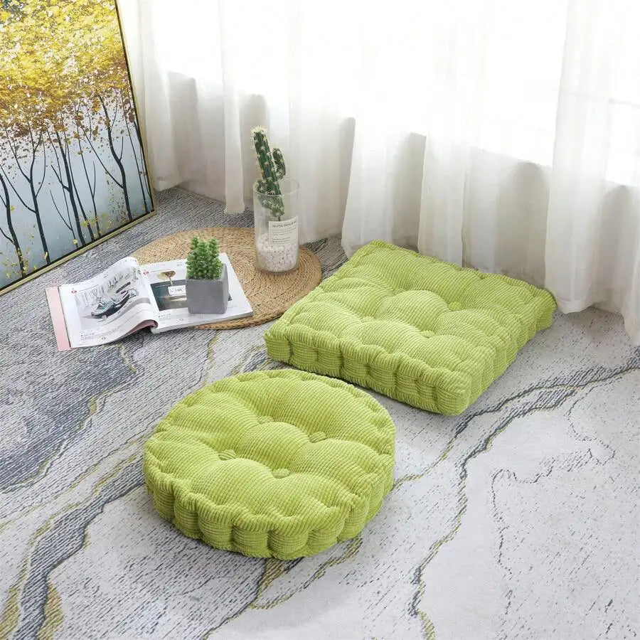 Premium Cotton Blend Meditation Floor Cushion And Seat Pad Set