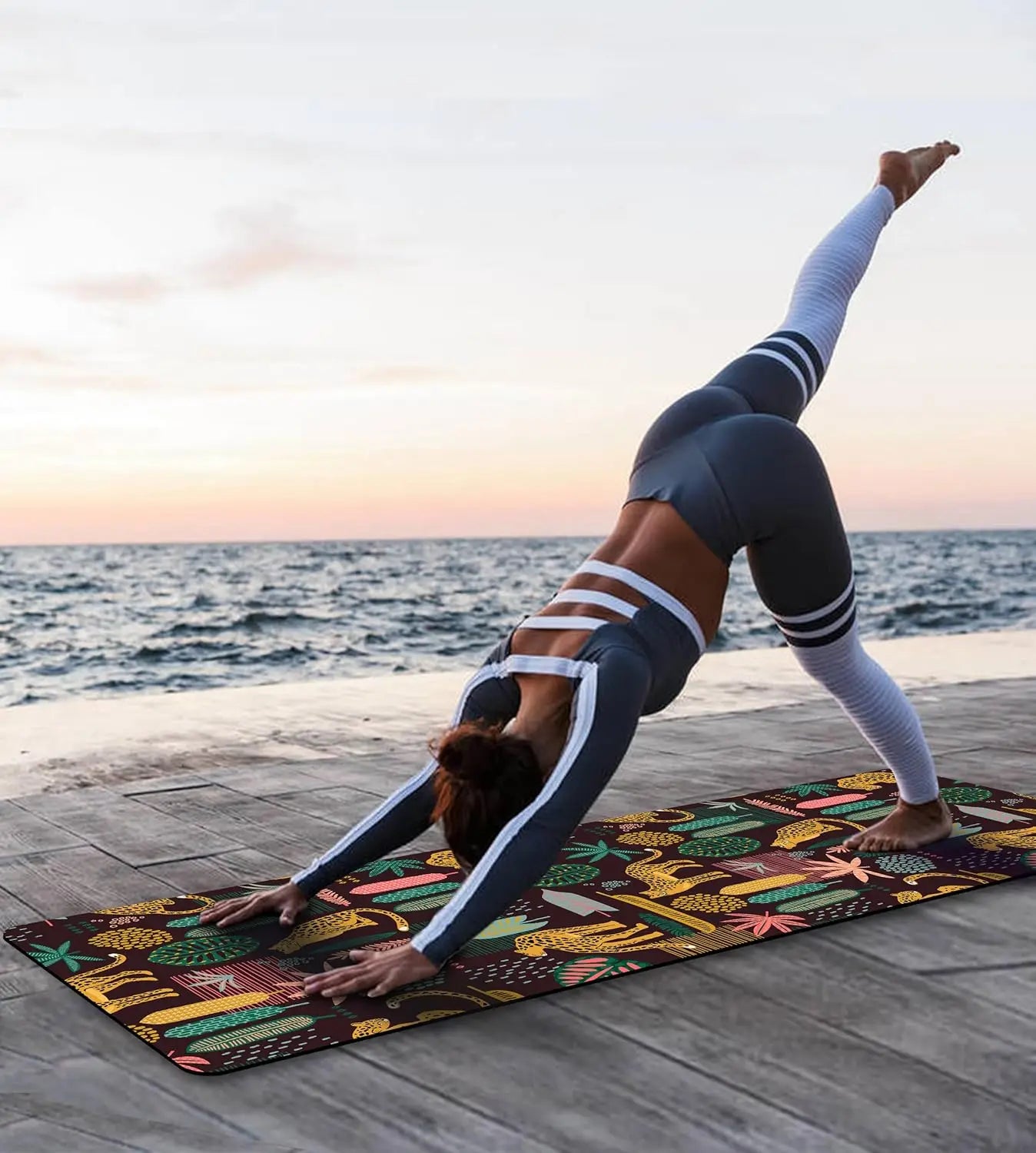 TPE Non Slip Yoga Mat With Carrying Strap For Home