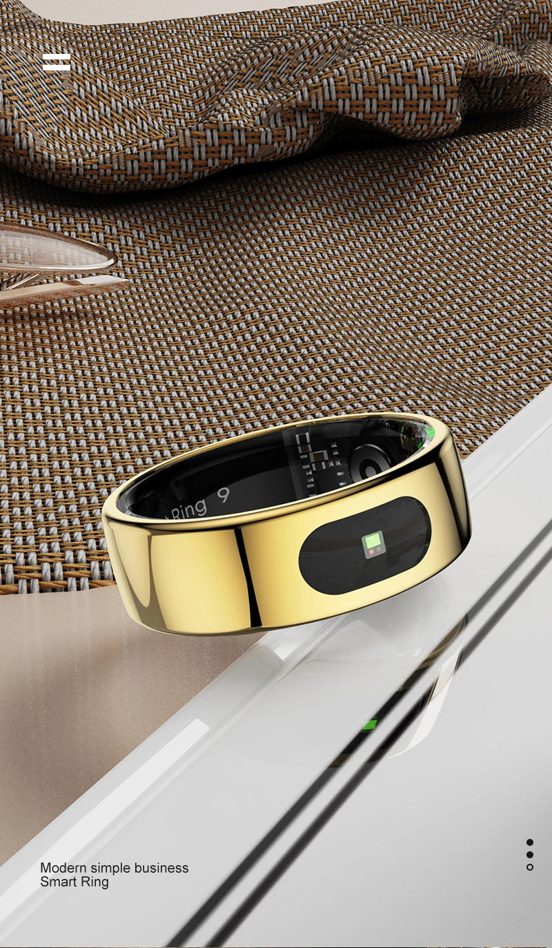 Govllfoz R08 Smart Ring Heart Rate Monitoring With Charging Case