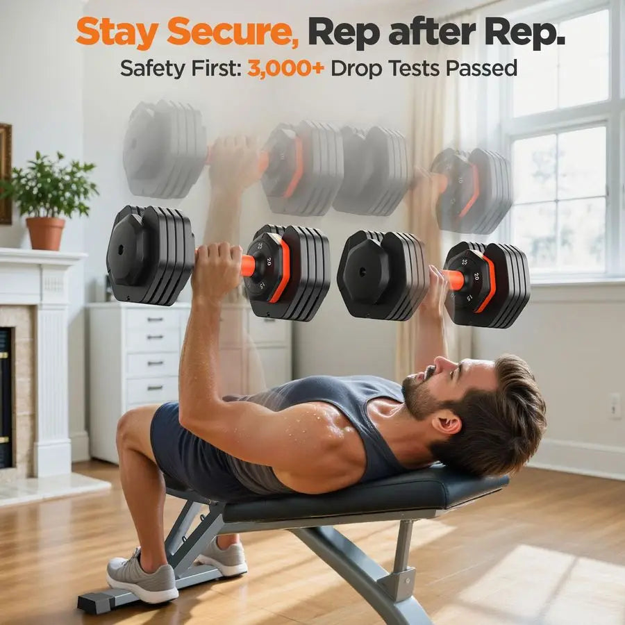 MBVM Adjustable Dumbbell Set With Storage Box Two Heavy Duty