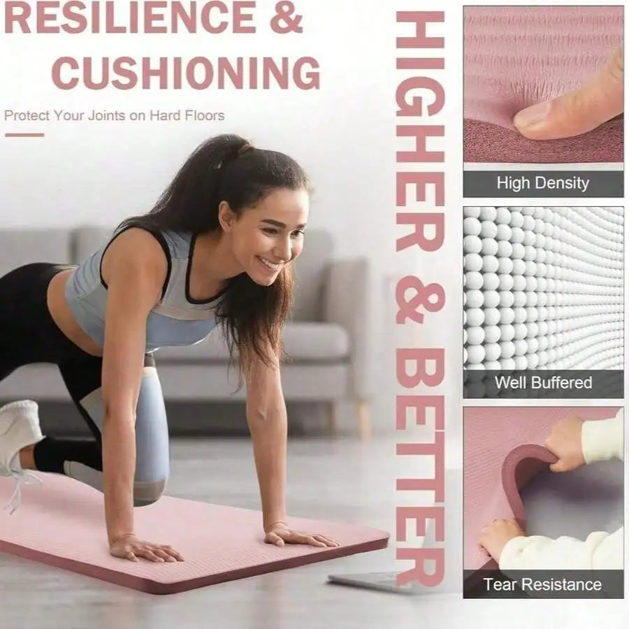 Thick High Density Yoga Mat With Non Slip Carry Strap