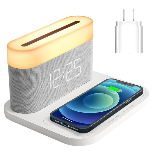 COLSUR S26 Fast Wireless Charger Alarm Clock Lamp With Brightness