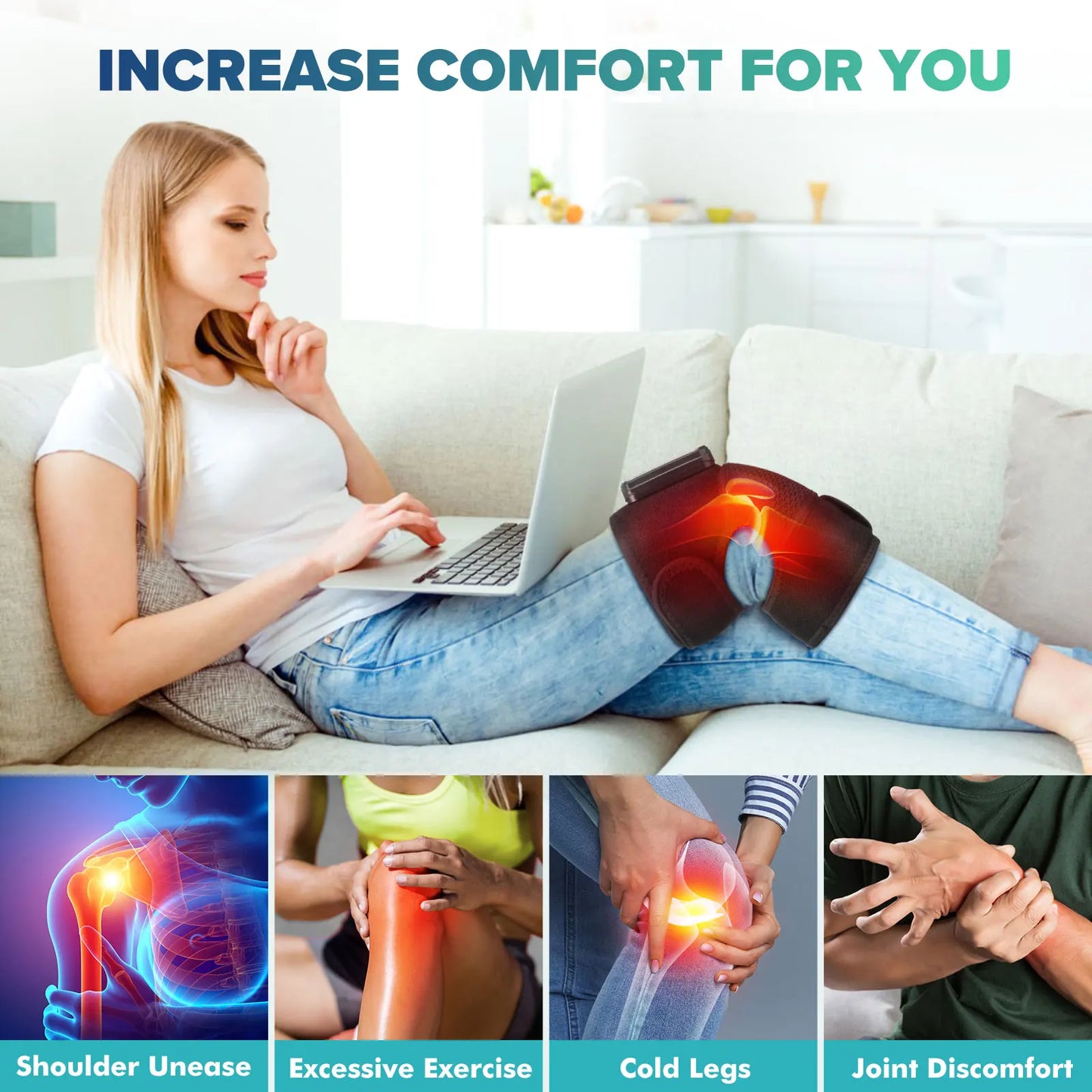 Hailicare Knee Heating Massager With Vibration Therapy