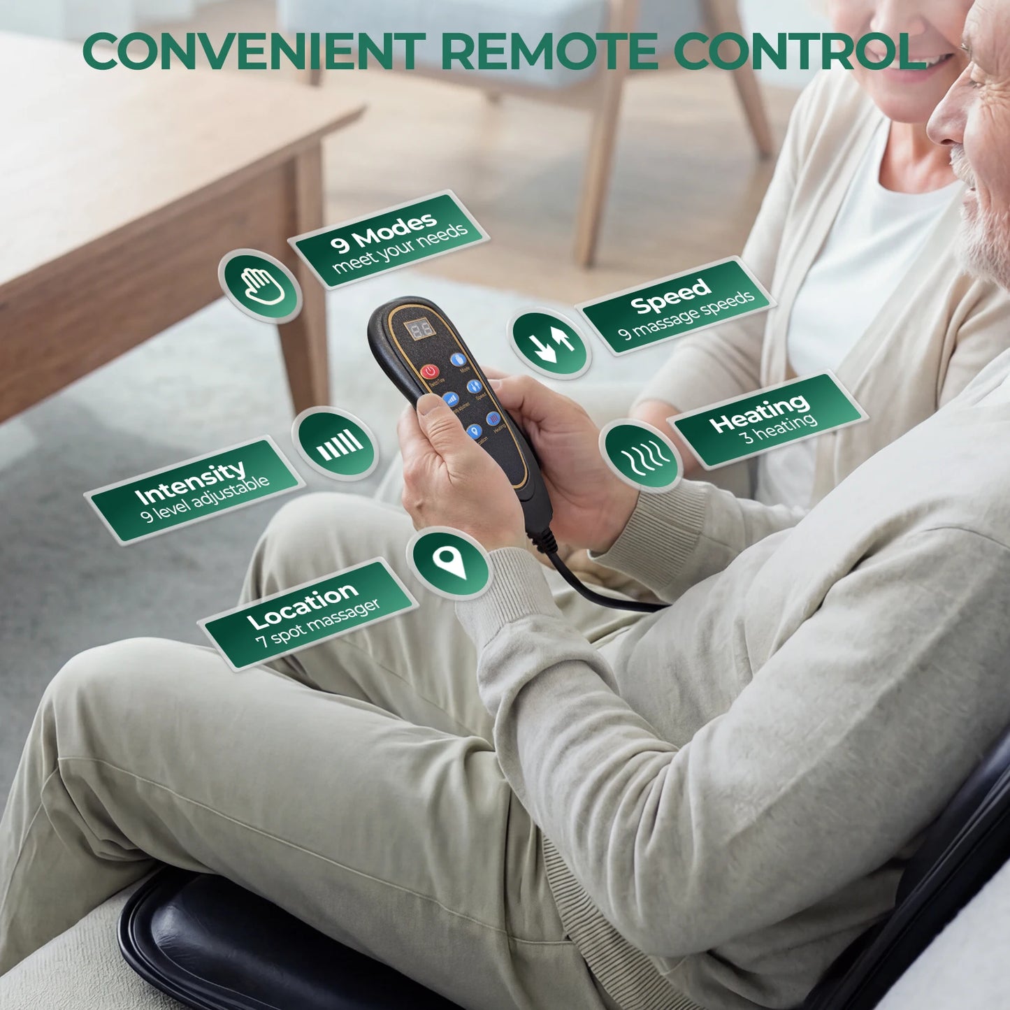 HIMOUTA Massage Seat Cushion With Heating 7 Modes For Home
