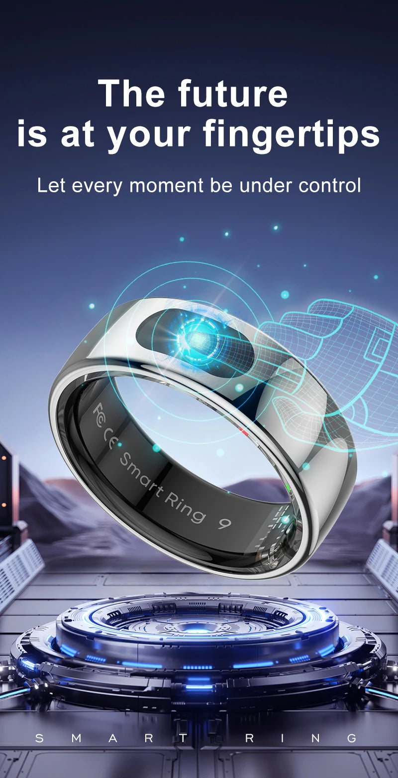 Govllfoz R08 Smart Ring Heart Rate Monitoring With Charging Case