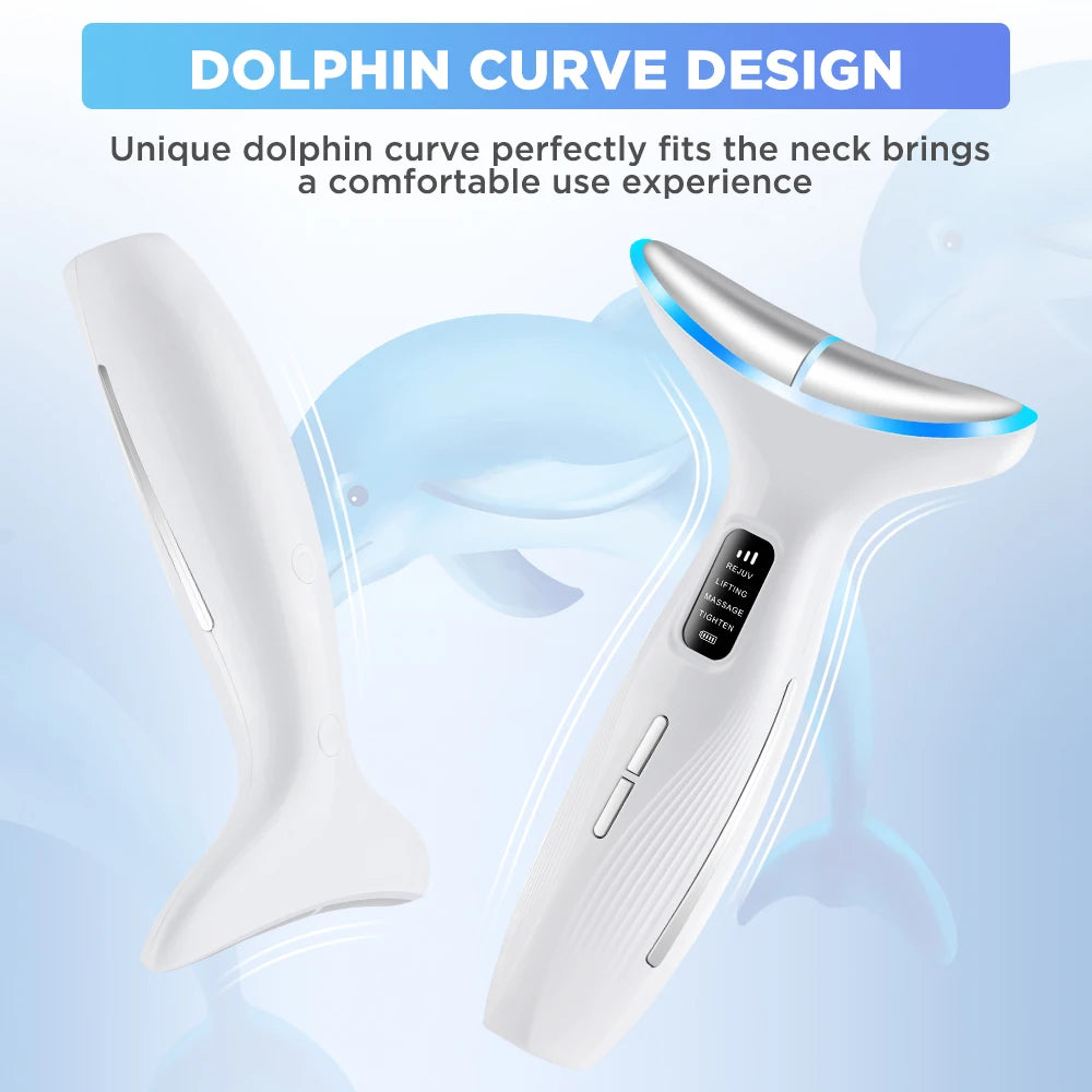 Hailicare 4 Modes LED Neck Beauty Device EMS Facial Lifting Massager