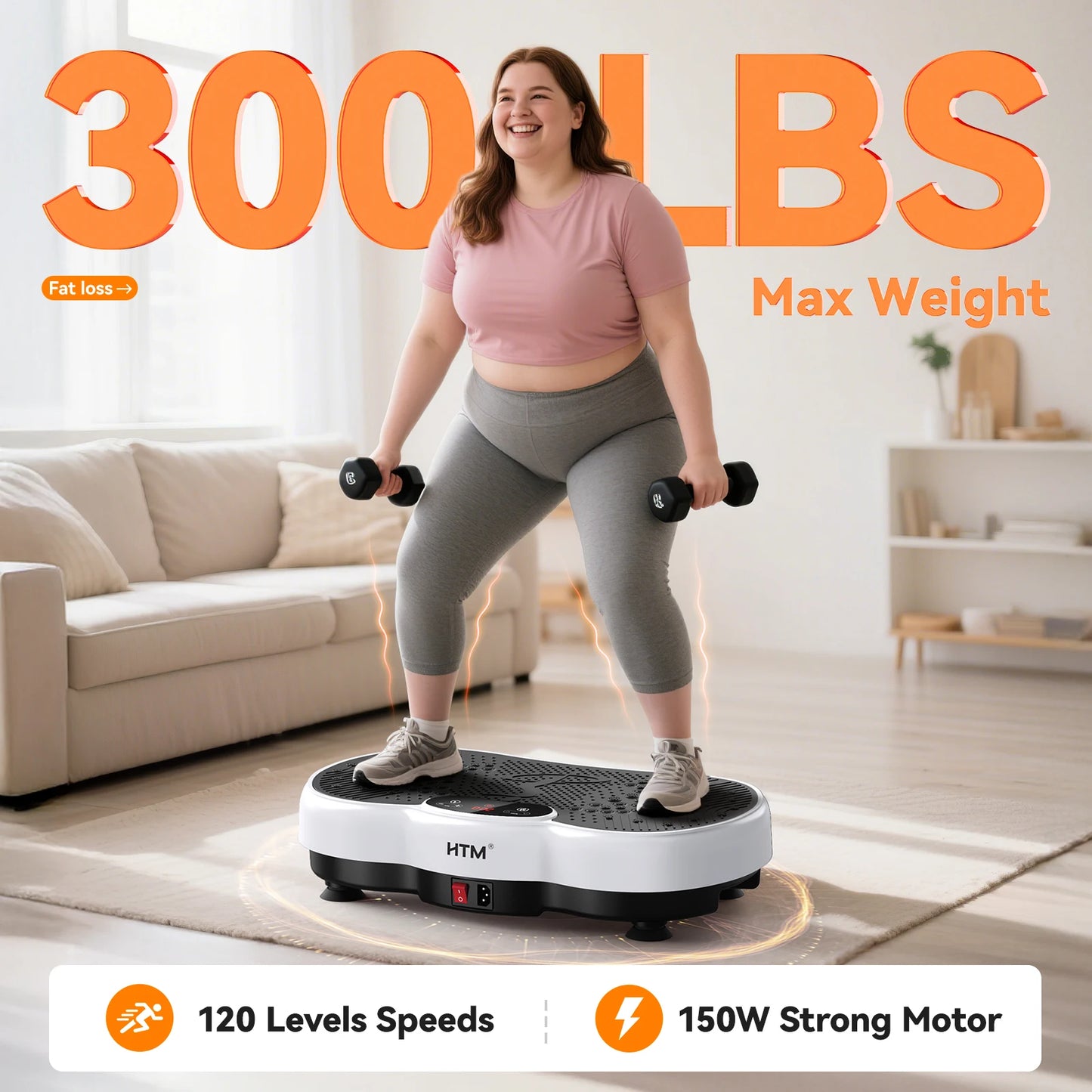 Vibration Plate Exercise Machine Full Body Shaker Adjustable Speed Portable