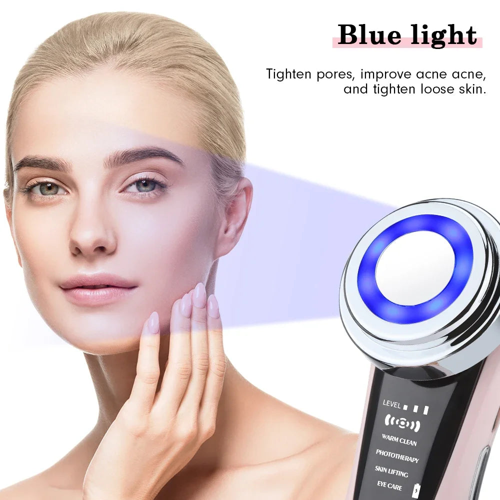 EMS Facial Massager LED Light Therapy Sonic Ion Vibration