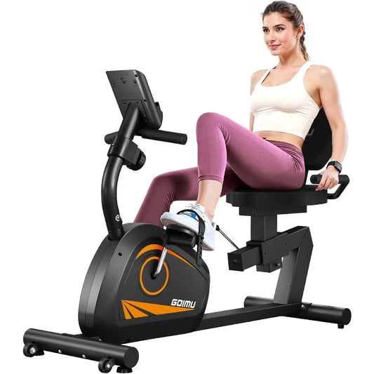 XMSJ Magnetic Recumbent Exercise Bike For Home Use Adjustable Seat