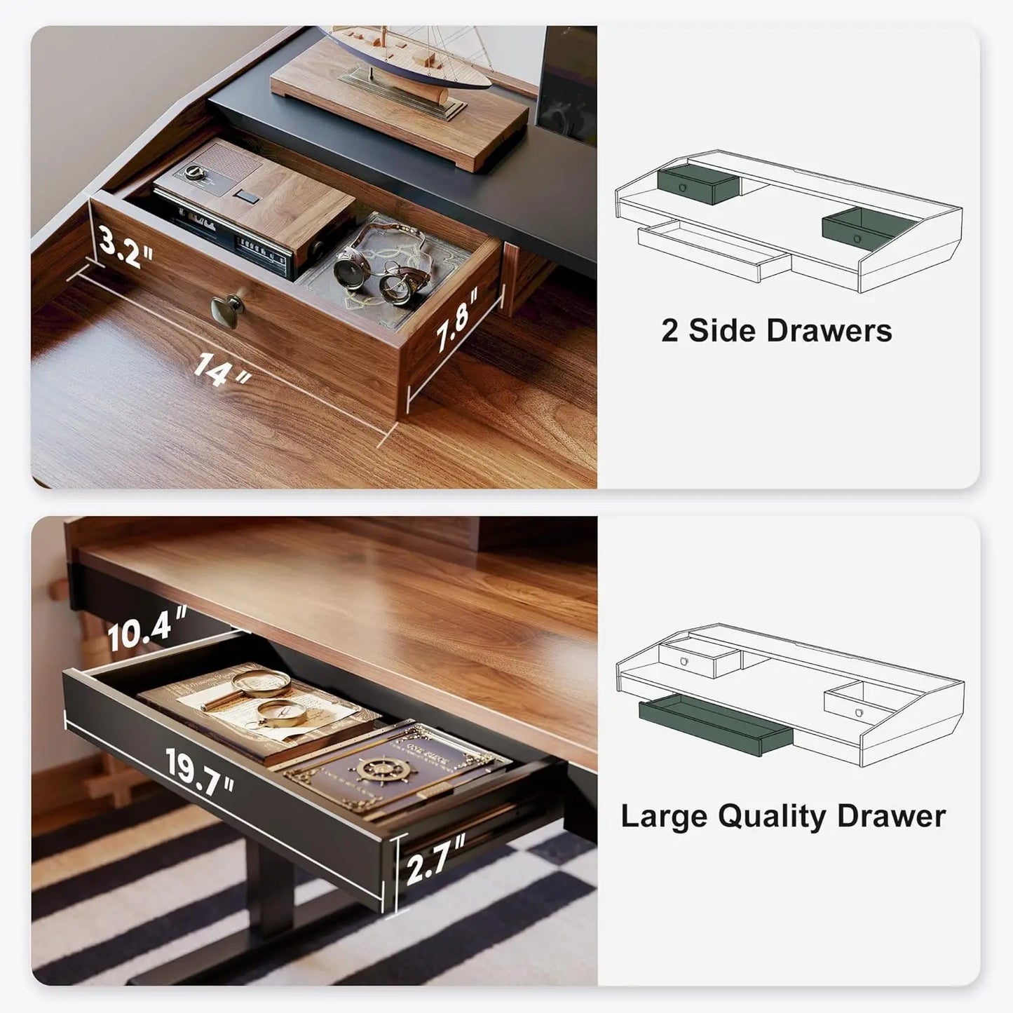 48 x 24 inches Electric Stand Up Desk with Monitor Shelf,48" Whole-Piece Standing Desk Adjustable Height with, Customized