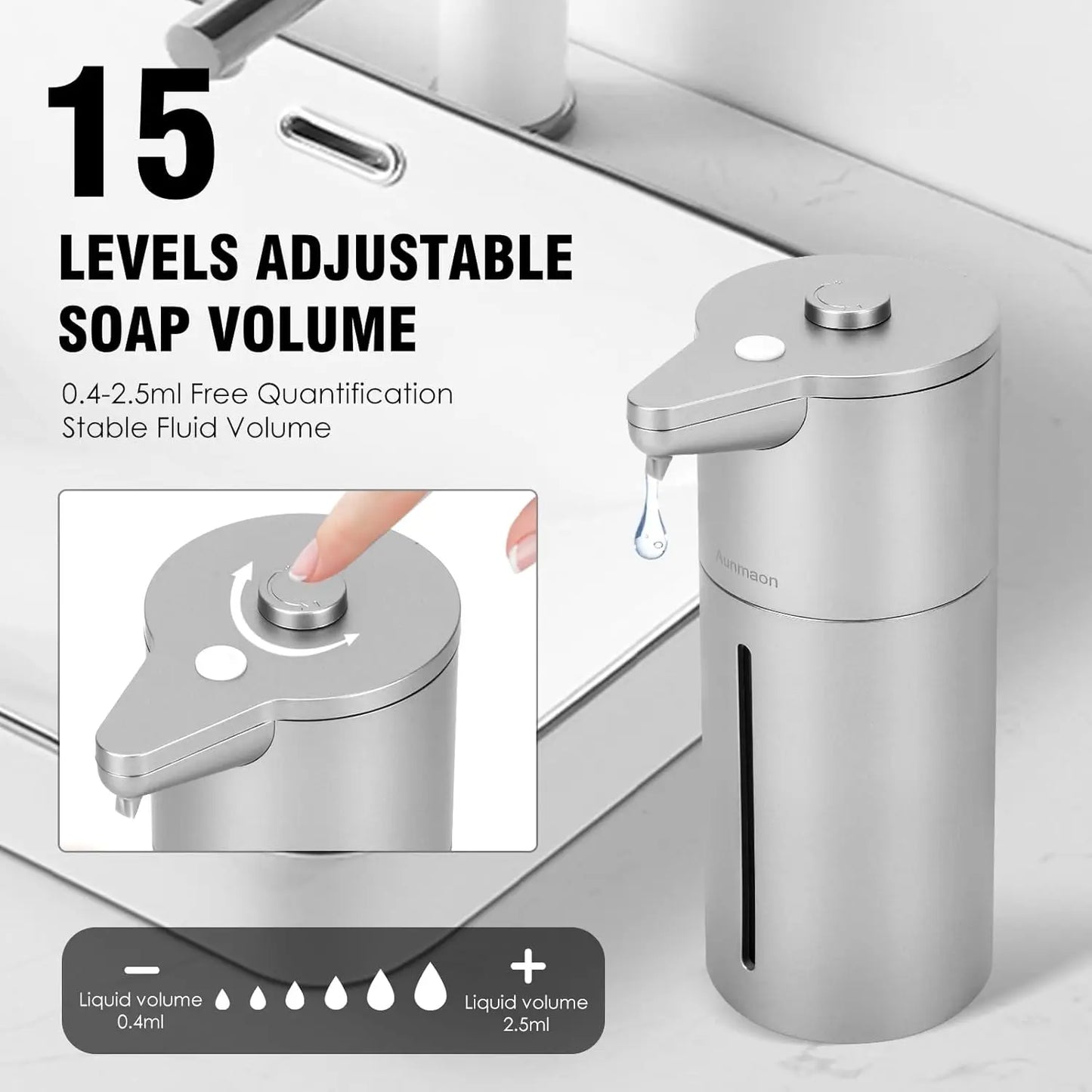 Touchless Automatic Soap Dispenser With Adjustable Volume For Kitchen