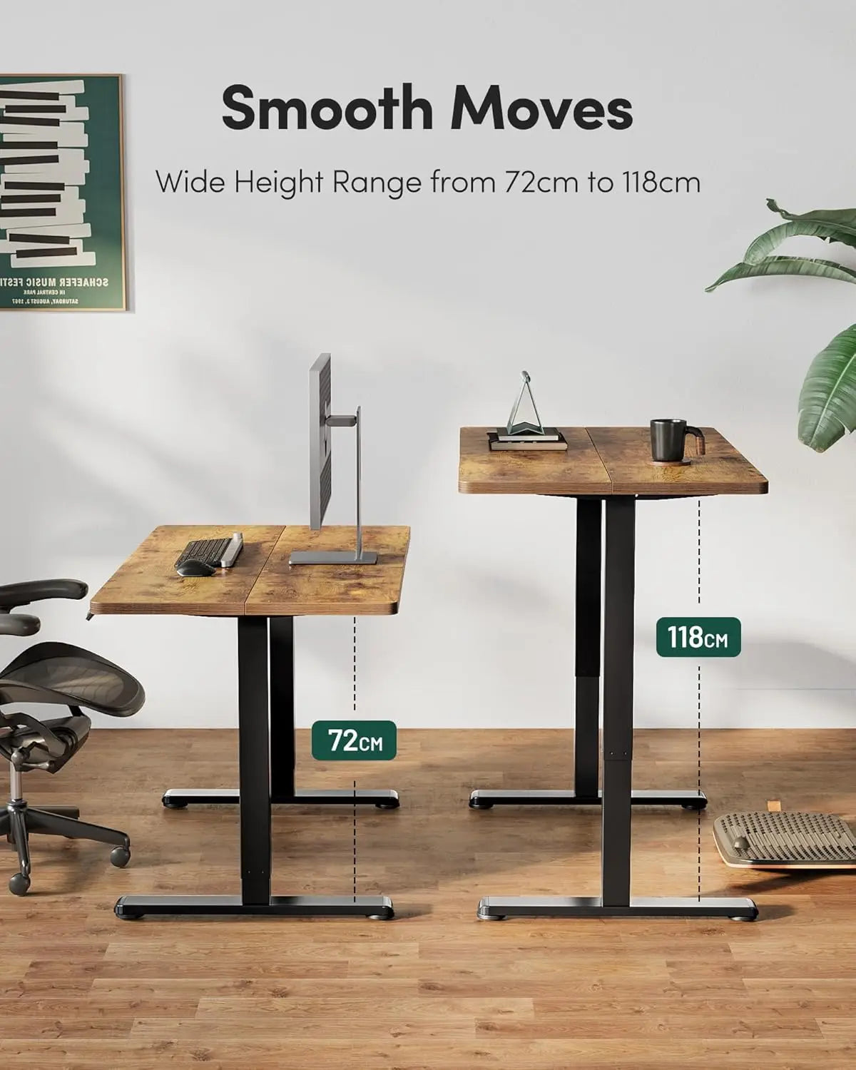 Electric Standing Desk Adjustable Height, 60 x 24 Inch Sit and Stand Desk, Home Office Desk, Ergonomic Workstation, Customized