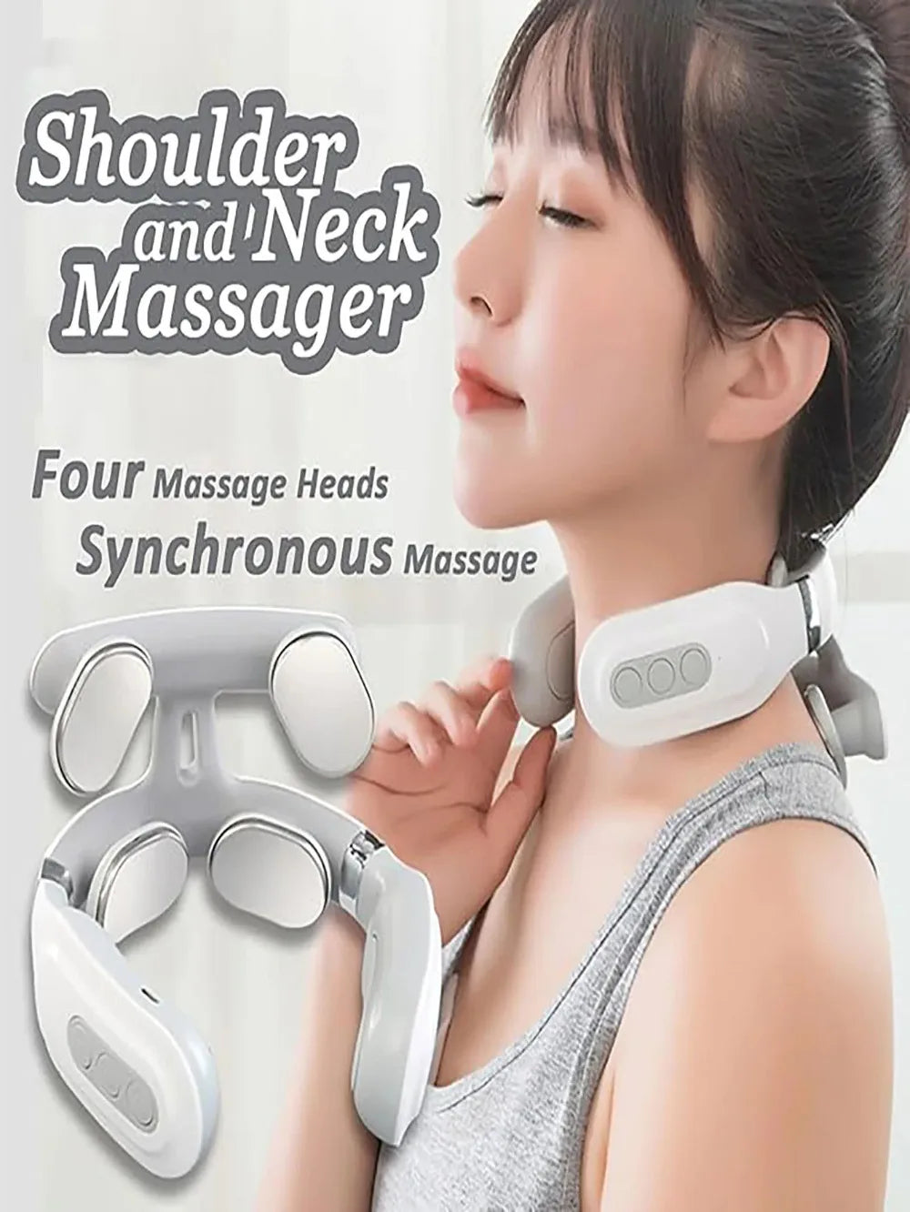 Portable Electric Neck Massager Rechargeable Muscle Relief Device